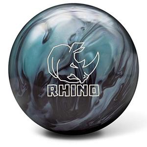 lot 42592 image: Brunswick Rhino Reactive Pre-drilled Bowling Ball, Metallic BlueBlack, 12lbs
