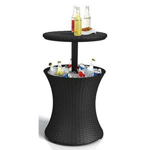 lot 42606 image: KETER Pacific Cool Bar Outdoor Patio Furniture and Hot Tub Side Table, 7.5 Gal Cooler