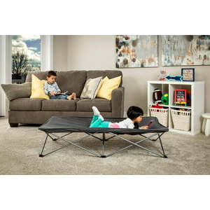 lot 42665 image: Regalo Extra Long My Cot Portable Toddler Bed, Gray