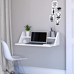 lot 42688 image: Fytz Design White Floating Wall Mounted Desk