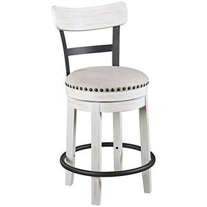 lot 42700 image: Signature Design by Ashley Valebeck 24in. Modern Swivel Counter Height Barstool, Whitewash