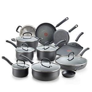 lot 26787 image: T-fal Ultimate Hard Anodized Nonstick 17 Piece Cookware Set, Black