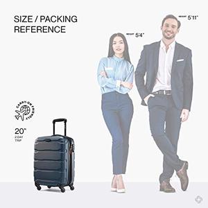 lot 26799 image: Samsonite Omni PC Hardside Expandable Luggage with Spinner Wheels, Teal, 1-Piece   (Damaged--See photos)  (SOLD AS IS)