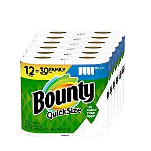 lot 27090 image: Bounty Quick-Size Paper Towels, White, 12 Family Rolls  30 Regular Rolls (B079VP6DH6)