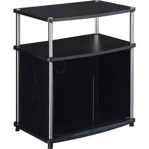 lot 27104 image: Convenience Concepts Designs2Go No Tools TV Stand with Black Glass Cabinet for TVs up to 25 Multiple Colors