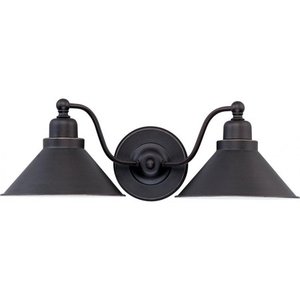 lot 27139 image: Nuvo Bridgeview 601711 2-Light Wall Sconce - 20W in. - Mission Dust Bronze