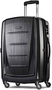 lot 28206 image: Samsonite Winfield 2 Hardside Luggage with Spinner Wheels, Brushed Anthracite, Checked-Medium 24-Inch