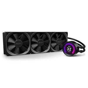 lot 28254 image: NZXT Kraken Z73 360mm - RL-KRZ73-01 - AIO RGB CPU Liquid Cooler - Customizable LCD Display - Improved Pump - Powered by CAM V4 - RGB Connector - Aer P 120mm Radiator Fans (3 Included)   (Retails $253)