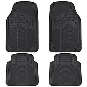 lot 28696 image: BDK All Weather Rubber Floor Mats for Car SUV & Truck - 4 Pieces Set (Front & Rear), Trimmable, Heavy Duty Protection, Black (MT-654-BK_aces)