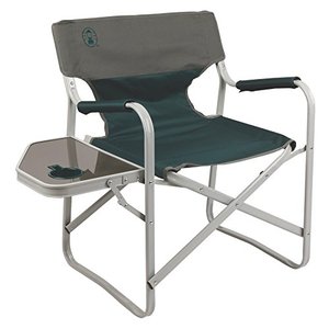 lot 28697 image: Coleman Outpost Breeze Portable Folding Deck Chair with Side Table