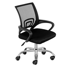 lot 28703 image: Comfty Mesh Office Chair with Mid Back and Chrome Base, 31.89-35.04, Black