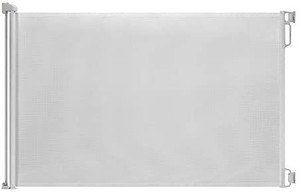 lot 28710 image: EasyBaby Products Indoor Outdoor Retractable Baby Gate, 33 Tall, Extends up to 55 Wide, White