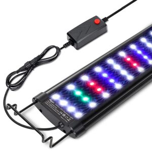 lot 28716 image: AQQA Aquarium Light, Full Spectrum LED Fish Tank Lights,12-54 Adjustable Multi-Color White Blue Red Green LEDs with Extendable Brackets,14W-31W for Freshwater Plants 31W(48-54)