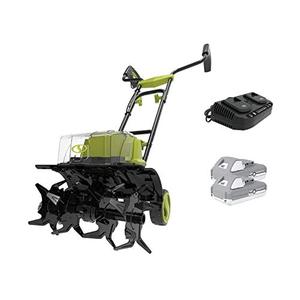 lot 28723 image: Sun Joe 24V-X2-TLR14 48-Volt iON Cordless Garden TillerCultivator Kit  W 2 x 2.0-Ah Batteries and Charger