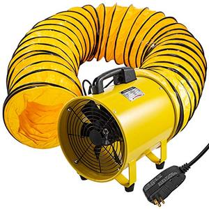 lot 28725 image: VEVOR Utility Blower Fan, 12 Inches, 550W 1471 & 2295 CFM High Velocity Ventilator w 16 ft5 m Duct Hose, Portable Ventilation Fan, Fume Extractor for Exhausting & Ventilating at Home and Job Site   (Retails $180)
