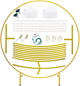 lot 28740 image: LANGXUN Oversized Gold Metal Round Arch Kit for Birthday Party Wedding Graduation Baby Shower Photo Backdrop Decorations (7.2ft)