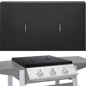 lot 28748 image: VEVOR Griddle Lid Cover, Work with 28 Blackstone Griddle, Powder Coated Black Carbon Steel Flat Top Griddle Cover, Griddle Cover with Heatproof Handle for Outdoor Griddle