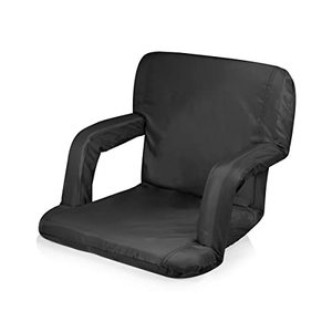 lot 28758 image: ONIVA - a Picnic Time brand Ventura Reclining Stadium Seat with Back Support - Bleacher Seat - Beach Floor Chair, Black