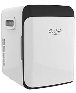 lot 28764 image: Cooluli 10L Mini Fridge for Bedroom - Car, Office Desk & College Dorm Room - 12V Portable Cooler & Warmer for Food, Drinks, Skincare, Beauty, Makeup & Cosmetics - ACDC Small Refrigerator (White)