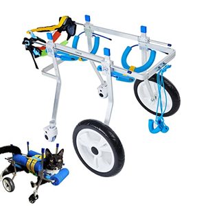 lot 53364 image: HobeyHove Adjustable 4-Wheel Large Dog CartWheelchair, for Front Or Back Legs Large Dog Wheelchair Light Weight, Easy Assemble(7-Size) (L)