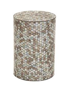 lot 53366 image: Deco 79 Contemporary Mussel Shells Accent Table, 14W x 20H, Multi Colored