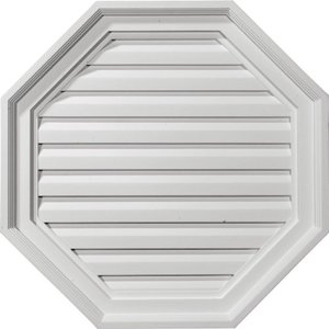 lot 53369 image: Ekena Millwork GVOC22X22F Octagon Louver, Functional Urethane Gable Vents, 22W x 22H x 1 18P, Primed