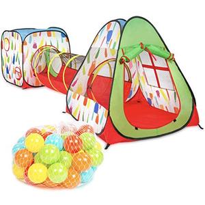 lot 53381 image: Milliard Kids Pop up TentTunnel Playhouse for Indoor and Outdoor Play, 50 Balls and Carry Bag Included