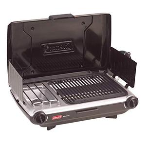 lot 53383 image: Coleman Gas Camping GrillStove  Tabletop Propane 2 in 1 GrillStove, 2 Burner