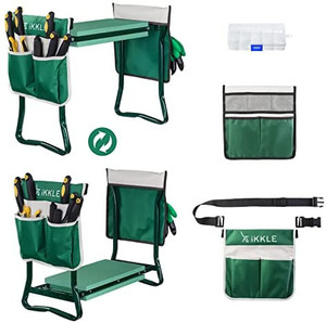 lot 53390 image: Upgraded Garden Kneeler and Seat, Heavy Duty Garden Bench with 2 Large Tool Bags, Adjustable Belt, Foldable Heavy Duty Gardening Tools Gifts for Gardeners