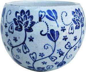 lot 53401 image: Old World Ceramic Blue... available (Vine Print)