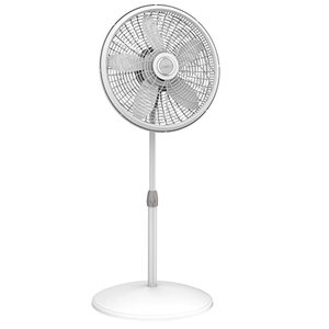 lot 53437 image: Lasko 1820 18 Elegance & Performance Adjustable Pedestal, White-Features Oscillating Movement Tilt-back Fan Head, 2.3