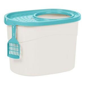 lot 53438 image: IRIS USA Top Entry Cat Litter Box with Cat Litter Scoop