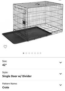lot 65887 image: Amazon Basics Foldable Metal Wire Dog Crate with Tray, Single or Double Door Styles