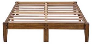 lot 65888 image: Olee Sleep Smart Wood Platform Bed Frame, Full, Light Brown
