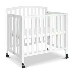 lot 65897 image: DaVinci Dylan 3-in-1 Folding Portable Mini Crib and Twin Bed, White