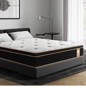 lot 65901 image: BedStory 14 Inch Queen Mattress, Memory Foam and Innerspring Hybrid Mattress, High-End Euro Top Mattress in a Box, Individually Wrapped Pocket Coils, Medium Firm, Black