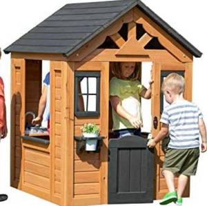 lot 65904 image: Backyard Discovery Sweetwater All Cedar Wooden Playhouse