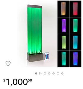 lot 65910 image: Alpine Corporation MLT134SL Alpine 72 H Indoor Bubble Wall Color-Changing LED Lights and Remote, Silver Fountain, Multicolor box 1of2