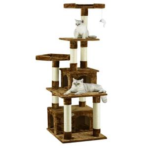 lot 65923 image: Go Pet Club F205 67 in. Brown Cat Tree Furniture Condo House