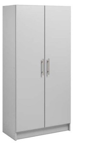 lot 65926 image: Prepac Wood Freestanding Garage Cabinet in Light Gray (32 in. W x 65 in. H x 16 in. D)