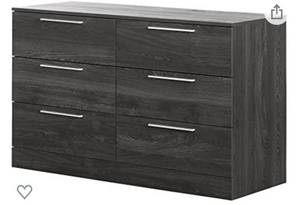 lot 65932 image: South Shore Step One Essential 6-Drawer Double Dresser, Gray Oak