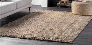 lot 65953 image: nuLOOM Hand Woven Chunky Natural Jute Farmhouse Area Rug, 3 ft x 5 ft