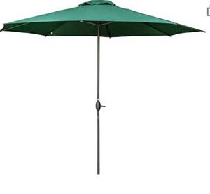 lot 65957 image: Abba Patio 11ft Patio Umbrella Outdoor Umbrella Patio Market Table Umbrella with Push Button Tilt and Crank for Garden, Lawn, Deck, Backyard& Pool, Dark Green