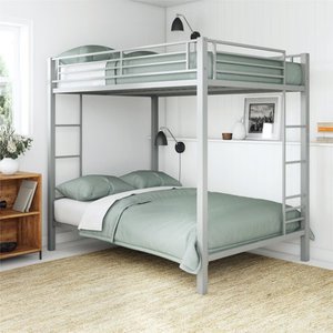 lot 65970 image: DHP Sidney Full over Full Metal Bunk Bed Silver