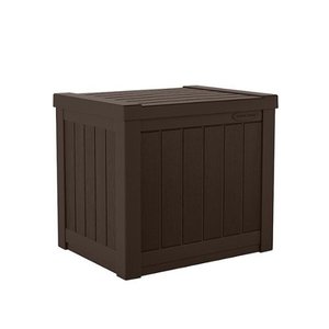 lot 2001 image: Suncast - Resin Indoor Outdoor Patio Storage Deck Box - Java