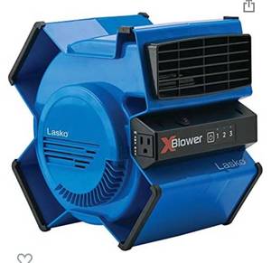 lot 2029 image: Lasko High Velocity X-Blower Utility Fan for Cooling, Ventilating, Exhausting and Drying at Home, Job Site and Work Shop, Blue X12905 11x9x12
