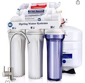lot 2076 image: iSpring RCC7AK, NSF Certified 75 GPD, 6-Stage Reverse Osmosis System, pH Alkaline Remineralization RO Water Filter System Under Sink, Superb Taste Drinking Water Filter