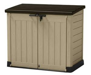 lot 1984 image: Keter 55.5 x 2.69 ft. Resin Storage Shed Deco Gray