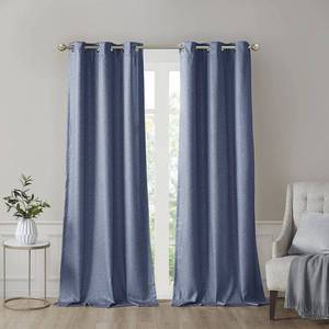 lot 10110 image: SunSmart Como Tonal Printed Faux Silk Total Blackout Window Panel Set, 2 Piece, 95 x 42
