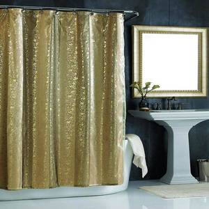 lot 10117 image: City Scene Sheer Bliss Gold 72 X 72 Shower Curtain